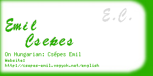 emil csepes business card